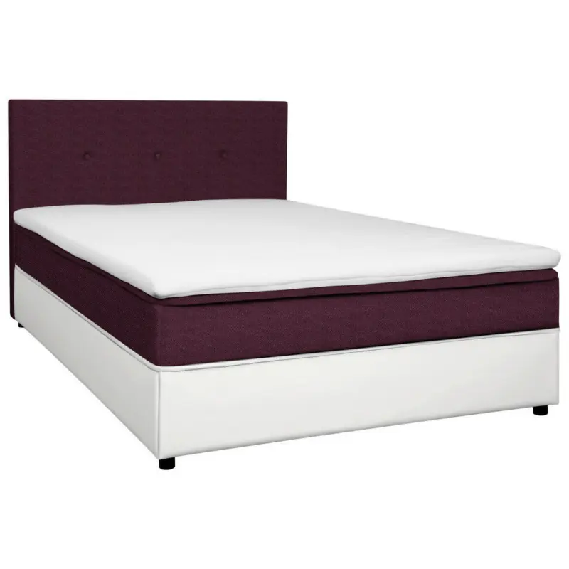 Boxbett 120/200 cm in Wei&szlig;, Brombeere