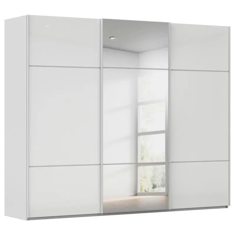 Schwebet&uuml;renschrank in Grau, Wei&szlig;