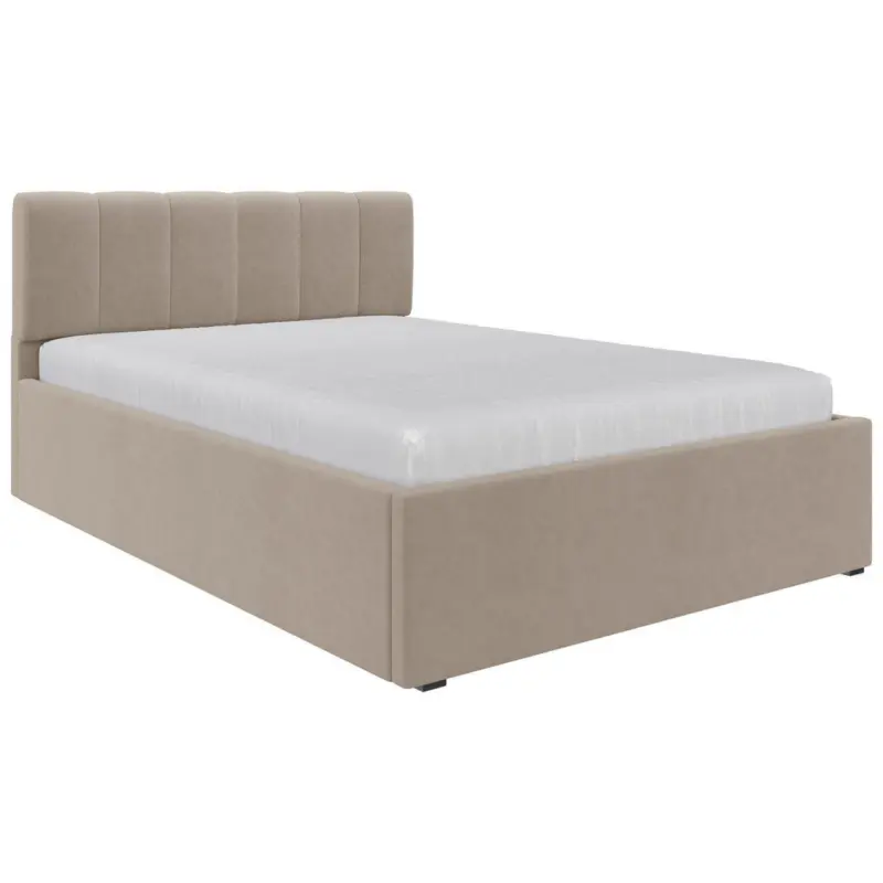 Polsterbett Lattenrost, Bettkasten Hellbraun 140/200 cm