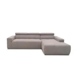 Ecksofa in Mikrofaser Silberfarben 285/175 cm