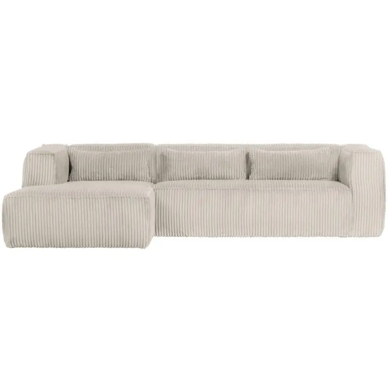 Ecksofa Bean in gerippt Naturfarben 175/305 cm