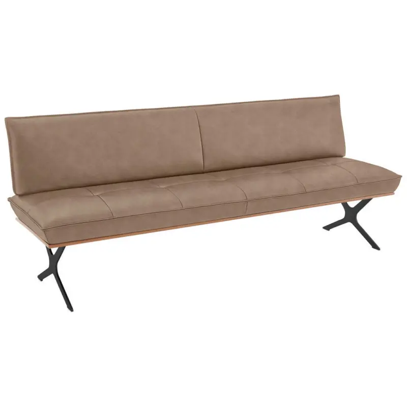 Sitzbank 214/88/66 cm in Schwarz, Beige