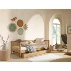 Ausziehbett 90/200 cm in Naturfarben