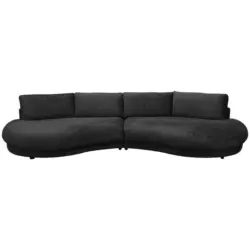 Bigsofa in Chenille Schwarz