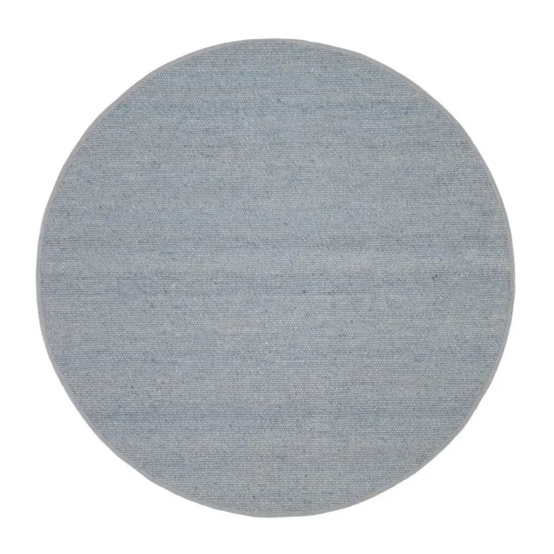 Handwebteppich 150/150 cm Helsinki Blau, Grau