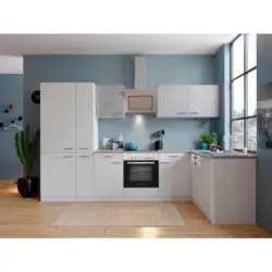 Eckk&uuml;che 310/171 cm in Grau, Wei&szlig;