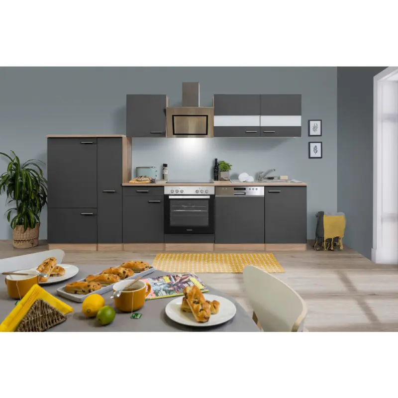 K&uuml;chenblock 310 cm in Grau