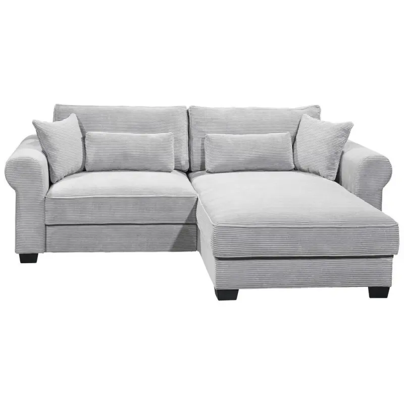 Ecksofa in Cord Grau