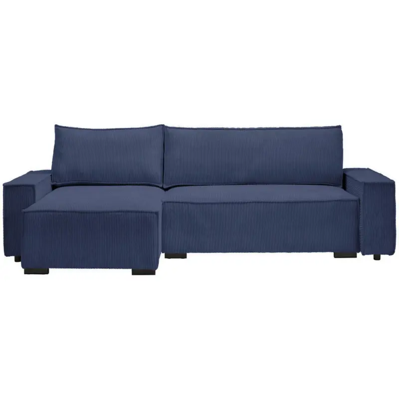 Ecksofa in Cord, Webstoff Blau