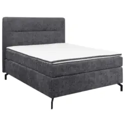 Boxspringbett 140/200 cm in Dunkelgrau