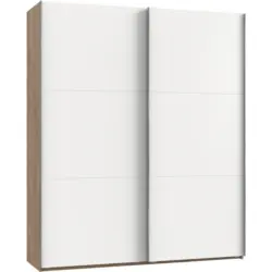 Schwebet&uuml;renschrank in Wei&szlig;, Eichefarben, Alufarben