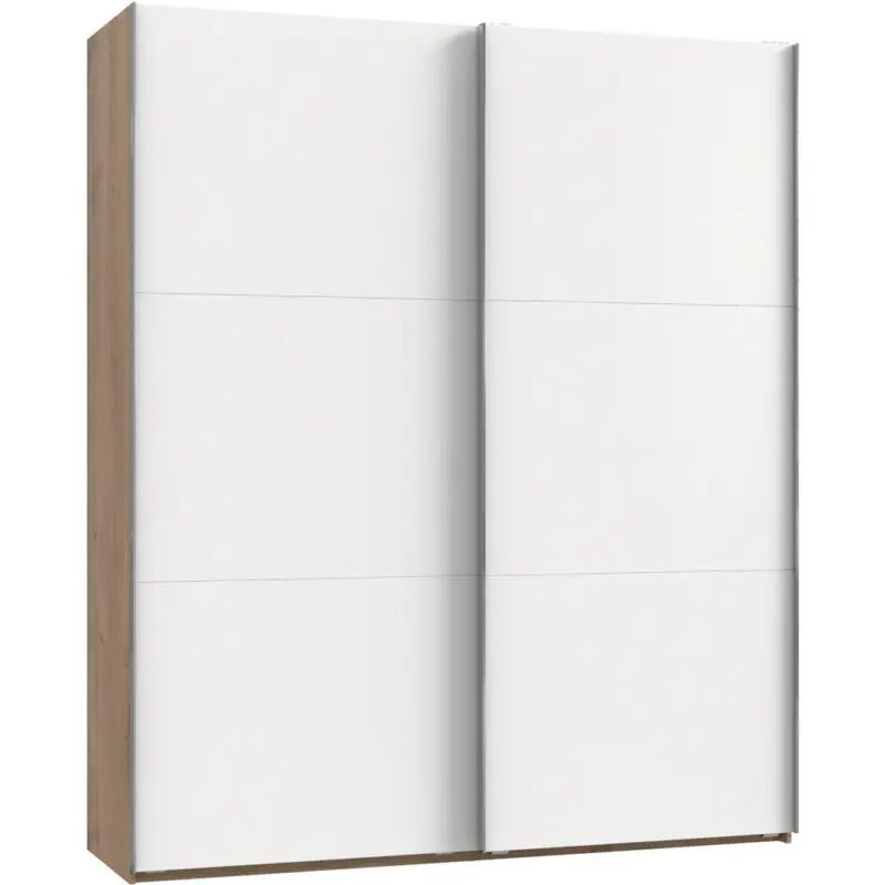 Schwebet&uuml;renschrank in Wei&szlig;, Eichefarben, Alufarben