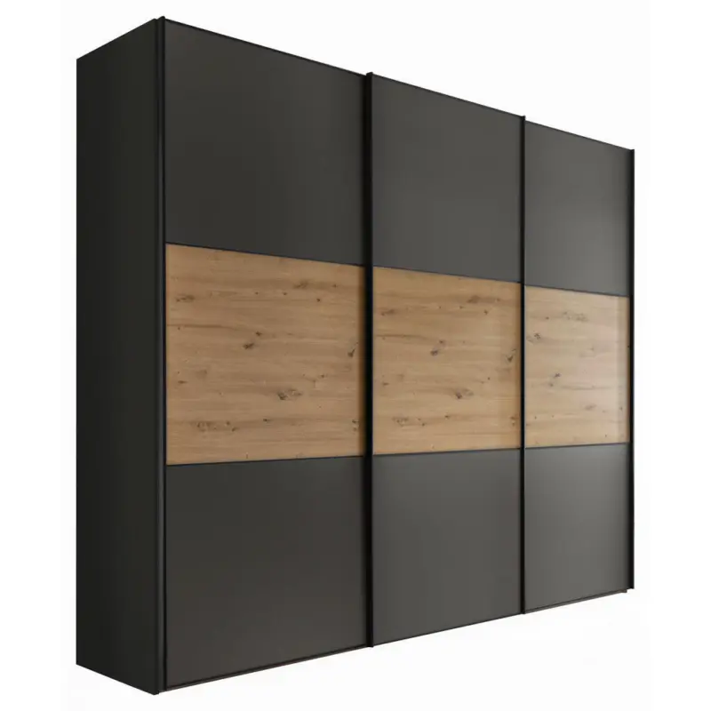 Schwebet&uuml;renschrank in Anthrazit, Eiche Artisan