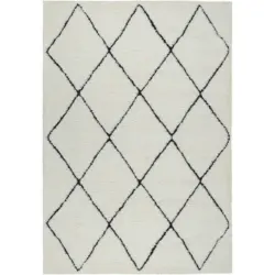 Hochflorteppich 200/290 cm Ideal Shaggy Schwarz, Wei&szlig;