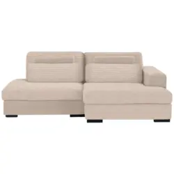 Ecksofa in Cord Beige