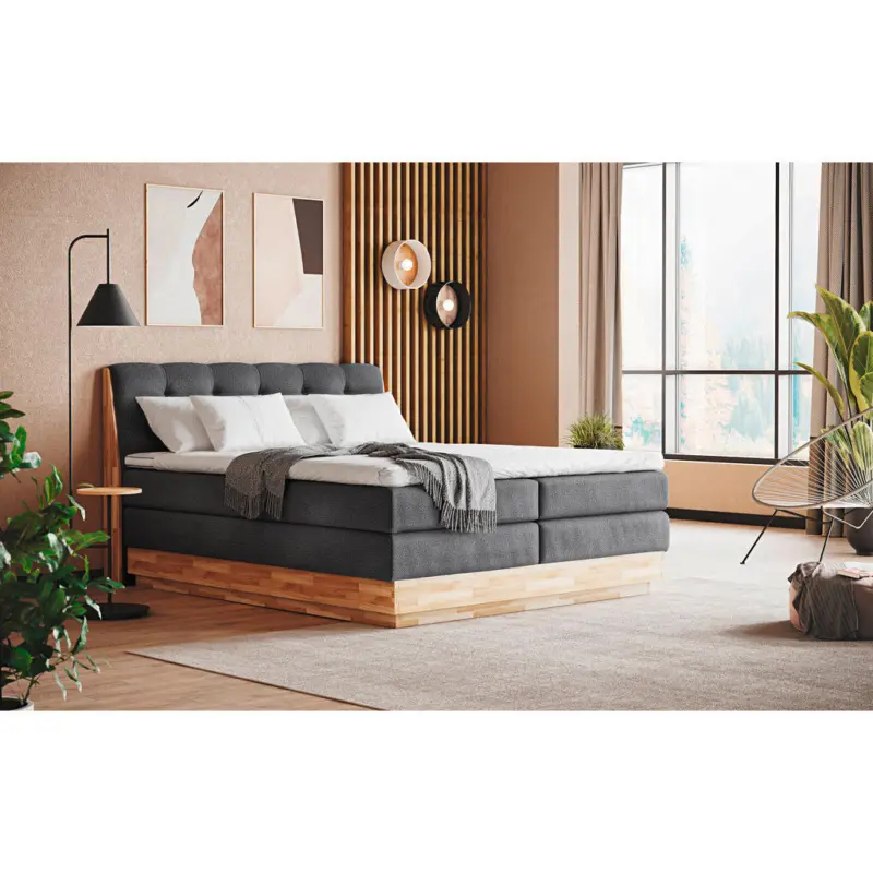 Boxspringbett 180/200 cm in Anthrazit