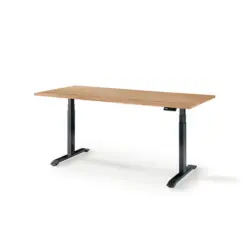 Schreibtisch 140/80/64-130 cm in Schwarz, Eichefarben