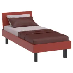 Bett 90/200 cm in Rot, Koralle