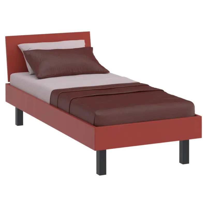 Bett 90/200 cm in Rot, Koralle