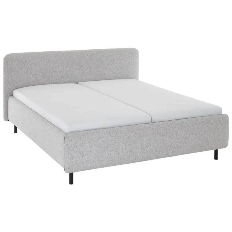 Polsterbett Grau, Hellgrau 160/200 cm