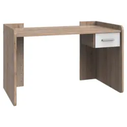 Schreibtisch 124/70/77 cm in Wei&szlig;, Eiche San Remo