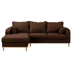 Ecksofa Beata in Mikrofaser Braun 150/230 cm