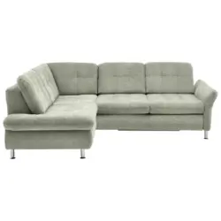Ecksofa in Webstoff Gr&uuml;n 210/242 cm