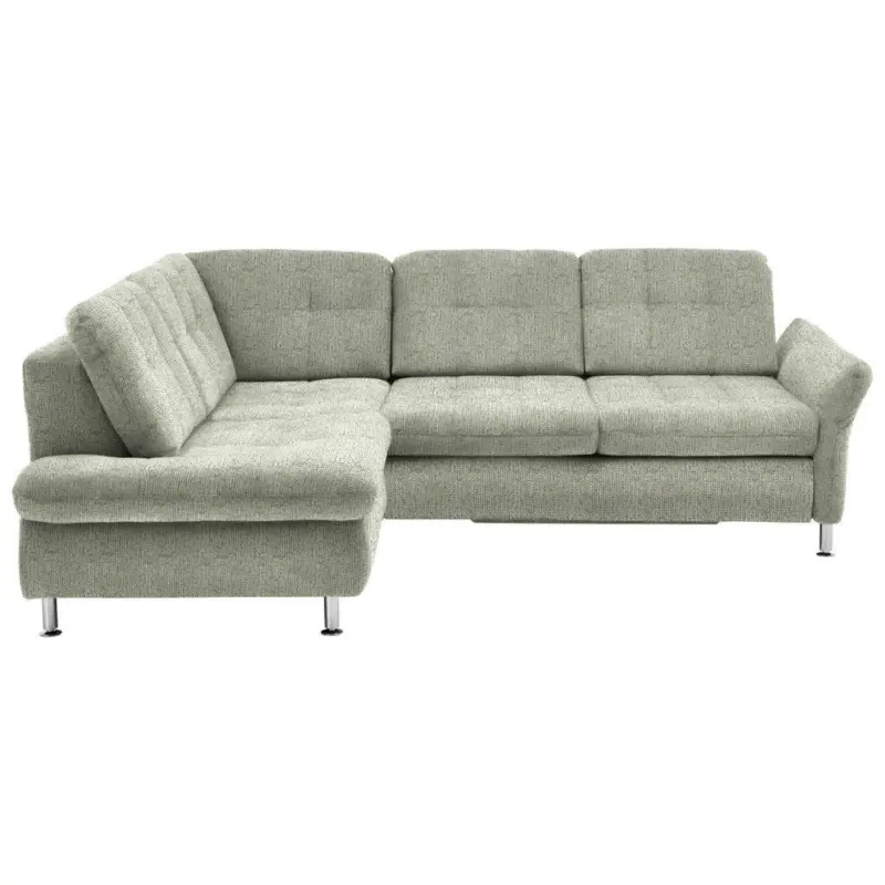 Ecksofa in Webstoff Gr&uuml;n 210/242 cm