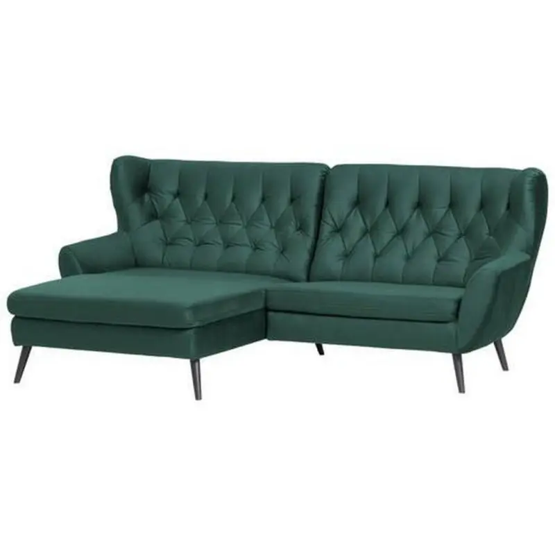Ecksofa in Mikrofaser Gr&uuml;n 165/237 cm