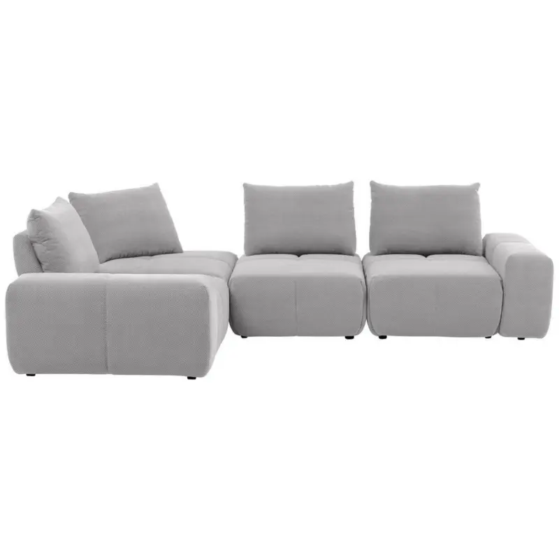 Ecksofa in Velours Silberfarben 236/326 cm