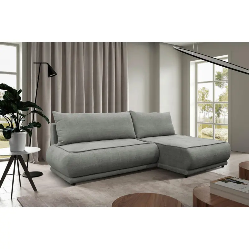 Ecksofa Paros in Boucl&eacute; Grau 277/179 cm