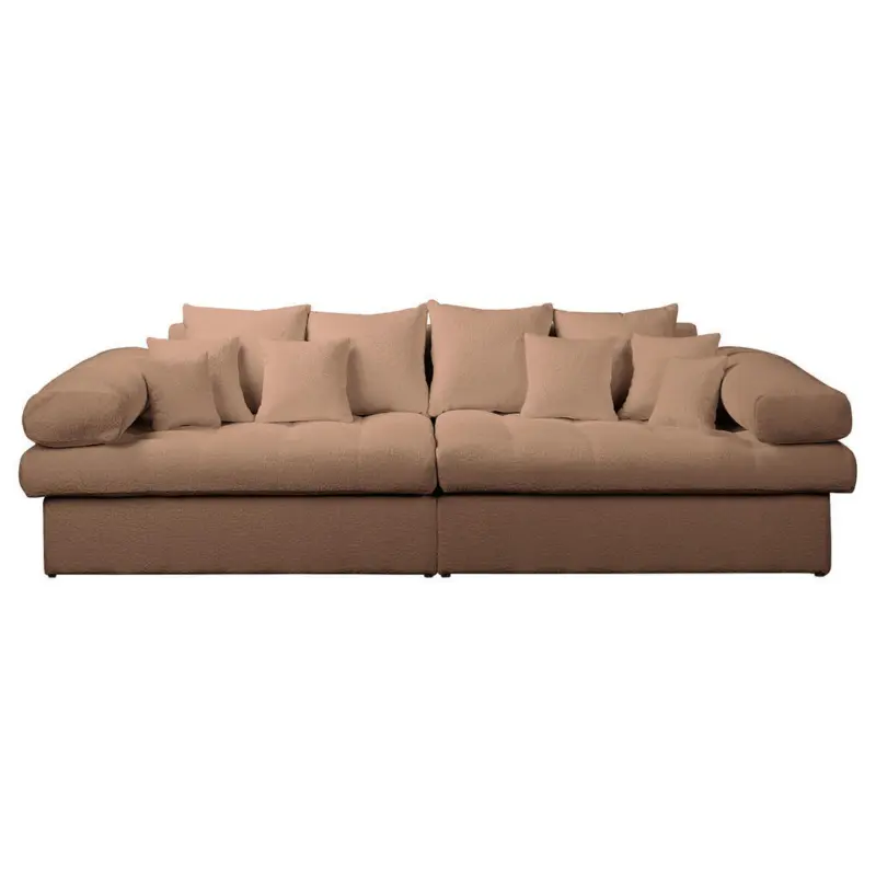 Bigsofa Naomi in Teddystoff Hellbraun