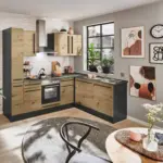 XXXLutz Lauterach - Ihr M&ouml;belhaus bei Bregenz Eckk&uuml;che 250/175 cm in Anthrazit, Eiche Artisan