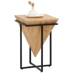 Beistelltisch in Holz, Metall 36/36/56 cm