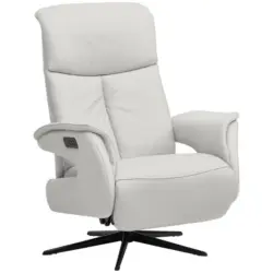 Relaxsessel in Leder Wei&szlig;