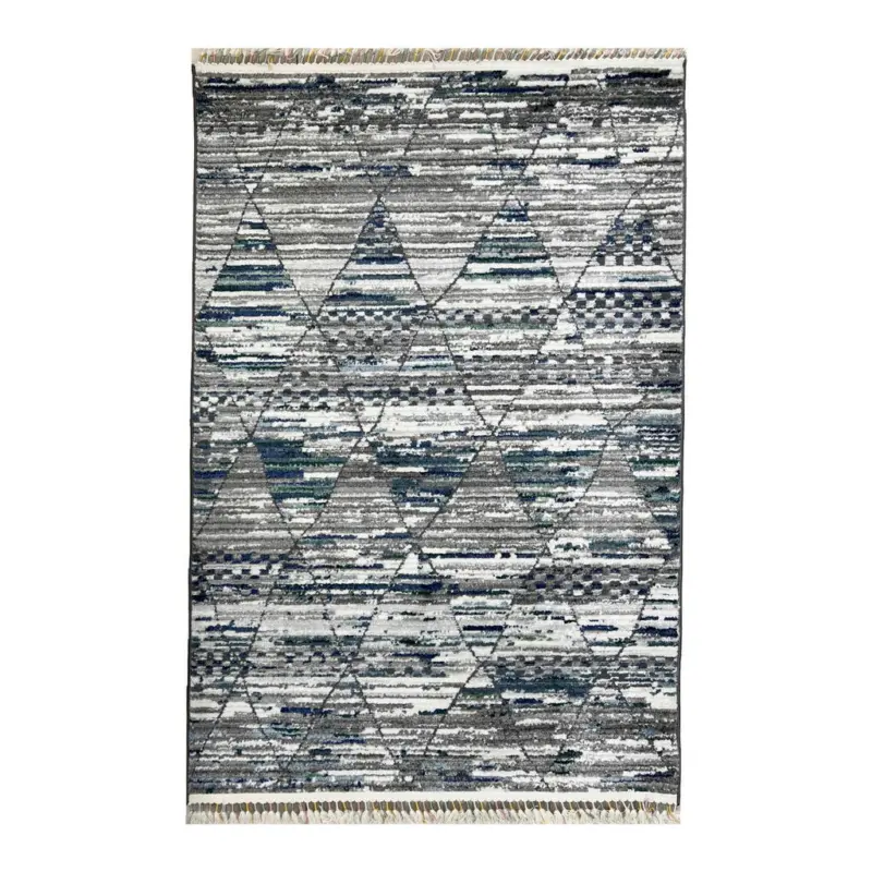 Webteppich 160/240 cm Intense Grau, Wei&szlig;, Dunkelblau