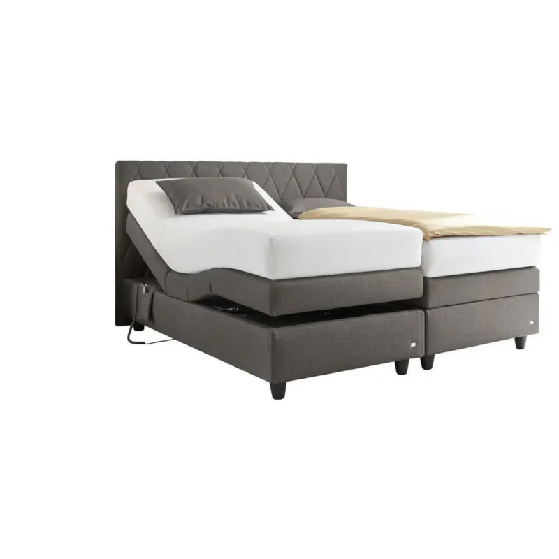 Boxspringbett 160/200 cm in Dunkelgrau