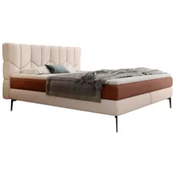 Boxspringbett 180/200 cm in Champagner, Terracotta