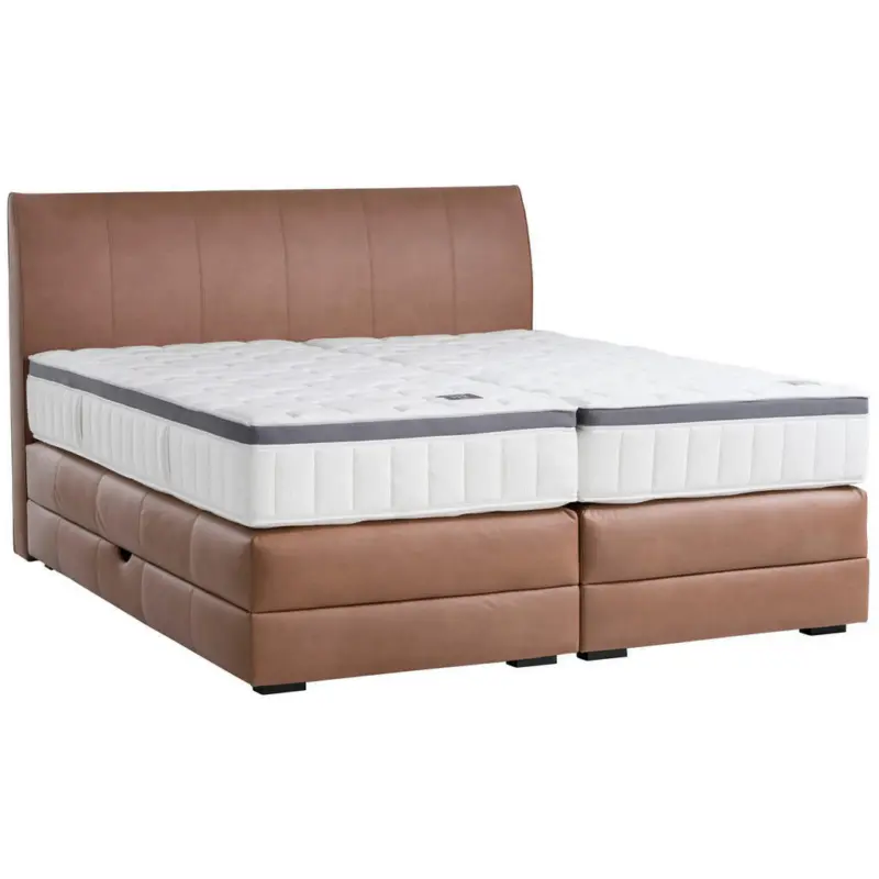 Boxspringbett 200/200 cm in Cognac