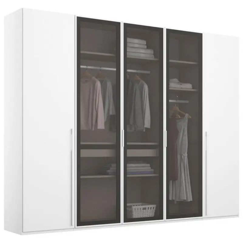 Dreht&uuml;renschrank in Grau, Wei&szlig;