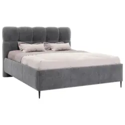 Polsterbett gepolstertes Kopfteil, Lattenrost Anthrazit 200/200 cm