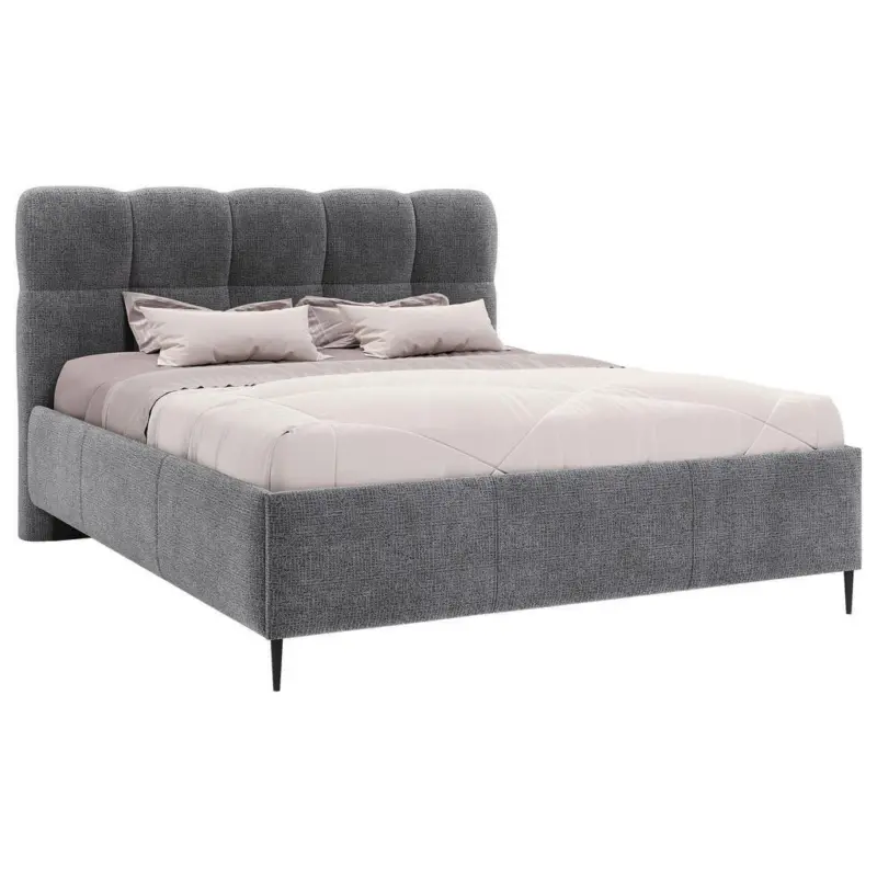 Polsterbett gepolstertes Kopfteil, Lattenrost Anthrazit 200/200 cm