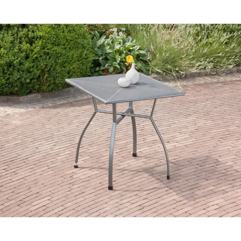 Gartentisch Metall Grau quadratisch