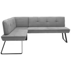 Eckbank 157/169 cm in Grau, Schwarz