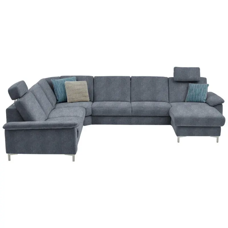 Wohnlandschaft in Chenille Dunkelblau