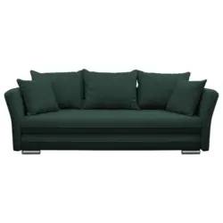 Schlafsofa in Webstoff Dunkelgr&uuml;n