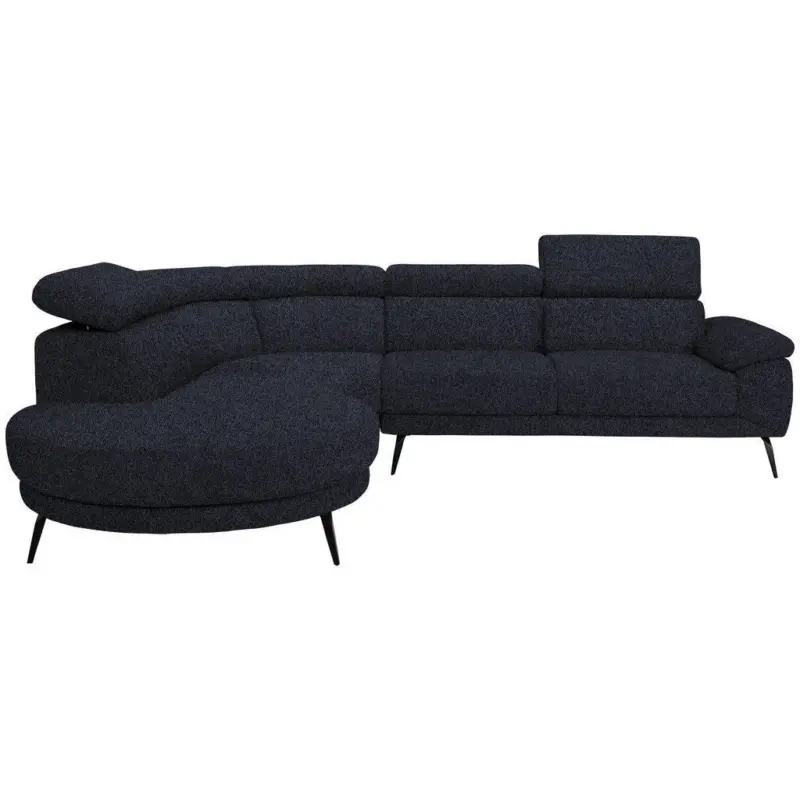 Ecksofa in Velours Anthrazit 264/299 cm