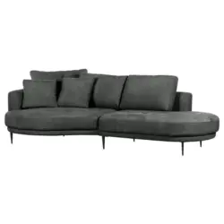 Ecksofa in Chenille Dunkelgrau 140/275 cm