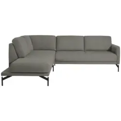 Ecksofa Nova in Flachgewebe Graubraun 230/254 cm