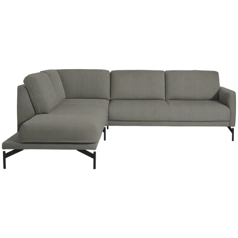 Ecksofa Nova in Flachgewebe Graubraun 230/254 cm